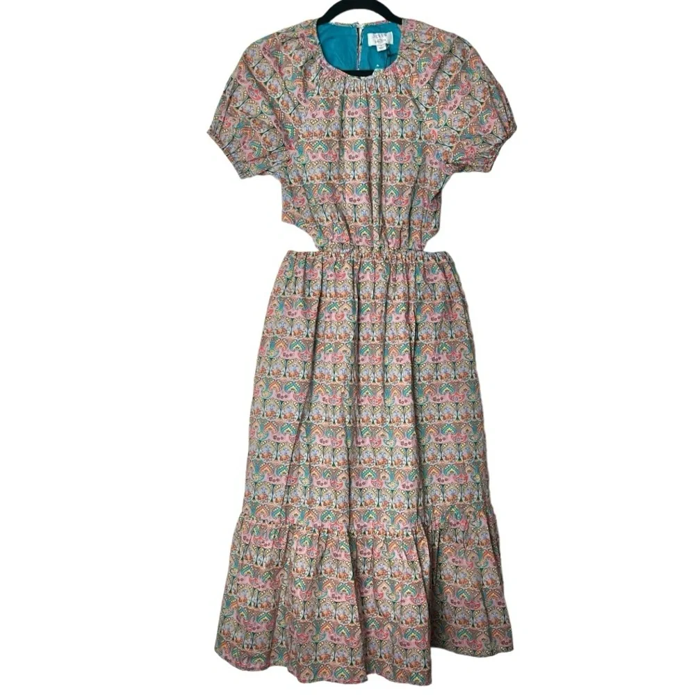 J. Crew Side Cutout Organic Cotton Dress Liberty Giorgia Duke Fabric